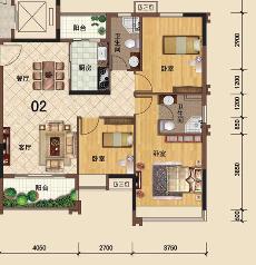 大沥碧桂园·华府4、5座02户型107.83㎡
